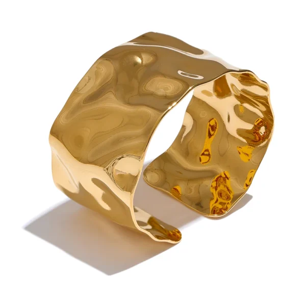 Brazalete Solar Flare Acero Baño Oro