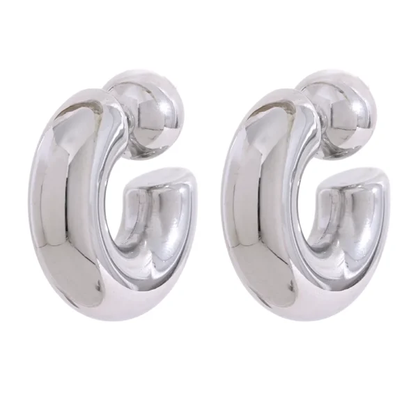 Pendientes Curved Hoops Acero