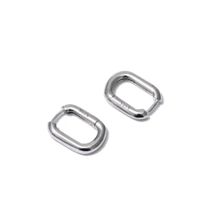 Pendientes Oval Huggies Plata 925