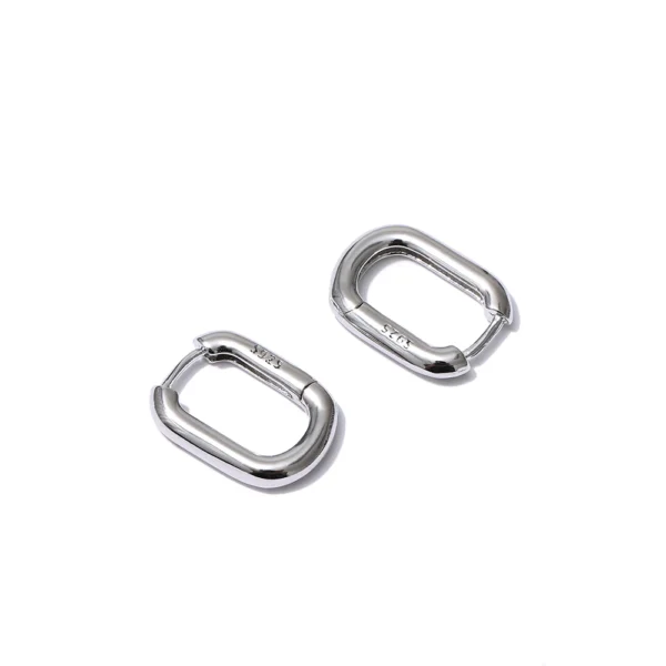 Pendientes Oval Huggies Plata 925