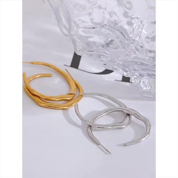 Pendientes Eternal Flow Hoops Acero Baño Oro