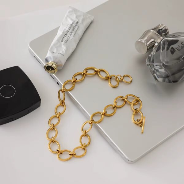 Collar Knot Edge Acero Baño Oro