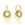 Pendientes Drop Ring Acero Baño Oro Resine