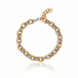 Collar Link Acero Baño Oro