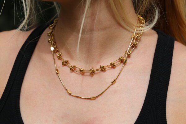 Collar Knot Acero Baño Oro