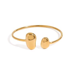 Main-01 Brazalete Droplets Acero Baño Oro