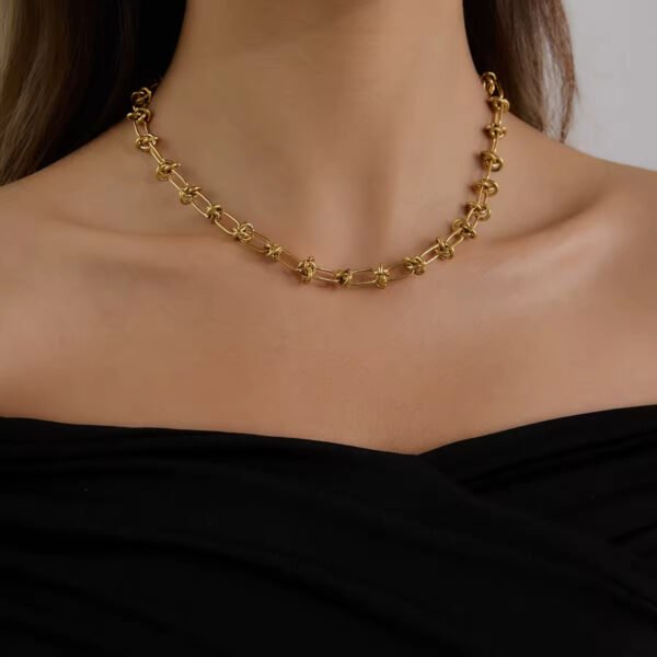 Collar Knot Acero Baño Oro