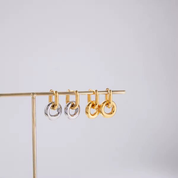 Pendientes Drop Circle Acero