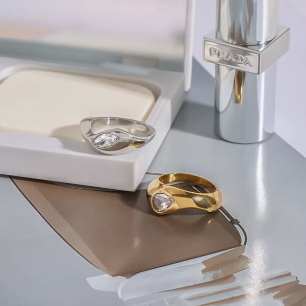 Anillo Merged Realms Acero Baño Oro