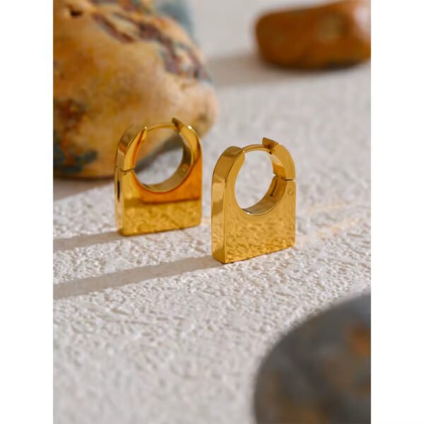 Pendientes Lock Acero Baño Oro