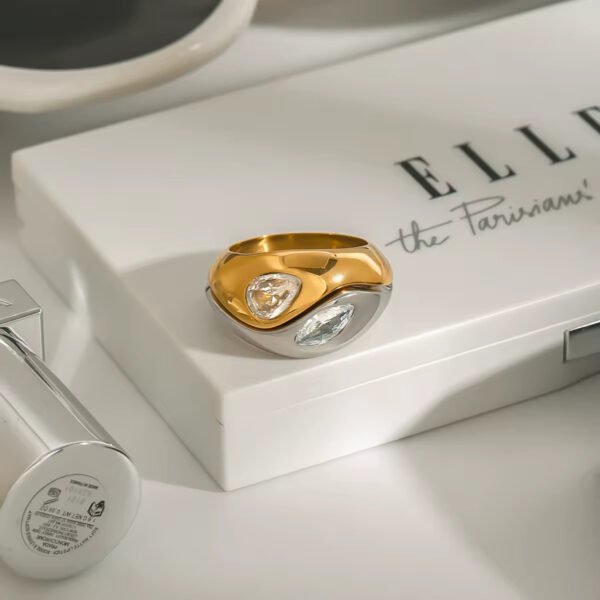 Anillo Merged Realms Acero Baño Oro