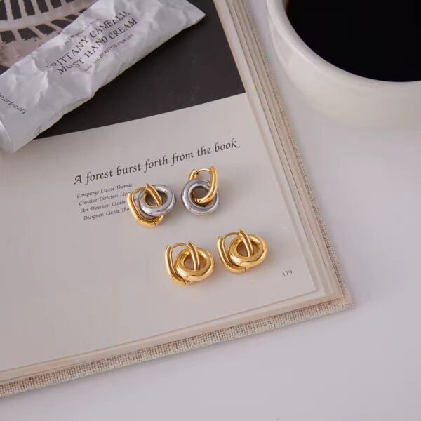 Pendientes Drop Circle Acero