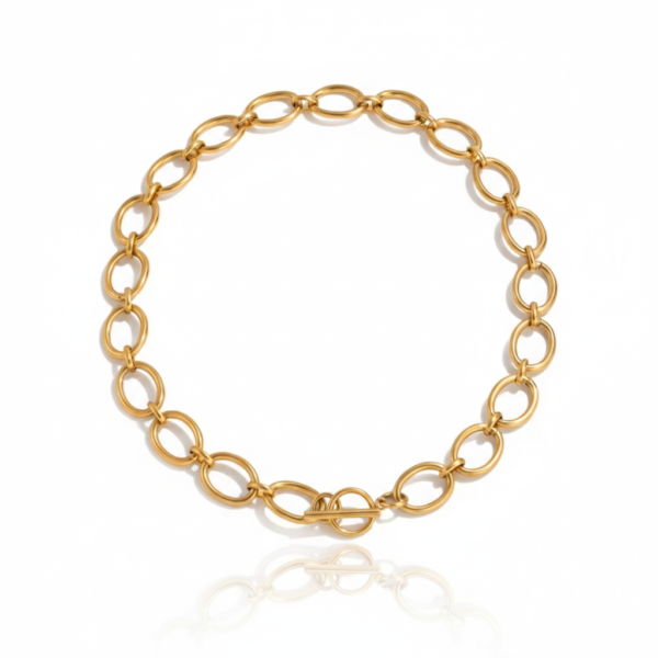 Collar Knot Edge Acero Baño Oro